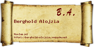 Berghold Alojzia névjegykártya